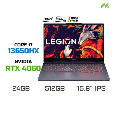 Laptop Gaming Lenovo Legion 5 15IRX9 83JJ000FVN (i7-13650HX, RTX 4060 8GB, RAM 24GB DDR5, SSD 512GB, 15.6 Inch FHD IPS 144Hz 100% sRGB, Win 11)