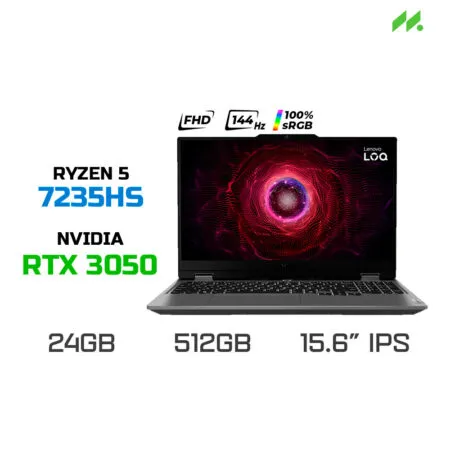 Laptop Gaming Lenovo LOQ 15ARP9 83JC00HYVN (Ryzen 5 7235HS, RTX 3050 6GB, RAM 24GB DDR5, SSD 512GB, 15.6 Inch IPS FHD 144Hz 100% sRGB, Win 11)