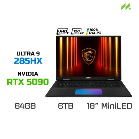 Laptop Gaming MSI Titan 18 HX AI A2XWJG-622VN (Ultra 9 285HX, RTX 5090 24GB GDDR7, RAM 64GB DDR5, SSD 6TB, 18 Inch MiniLED UHD+ 120Hz, 100% DCI-P3)