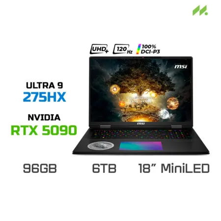 Laptop Gaming MSI Titan 18 HX Dragon Edition Norse Myth A2XWJG-034VN (Ultra 9 275HX, RTX 5090 24GB GDDR7, RAM 96GB DDR5, SSD 6TB, 18 Inch UHD+ MiniLED 120Hz, 100% DCI-P3)