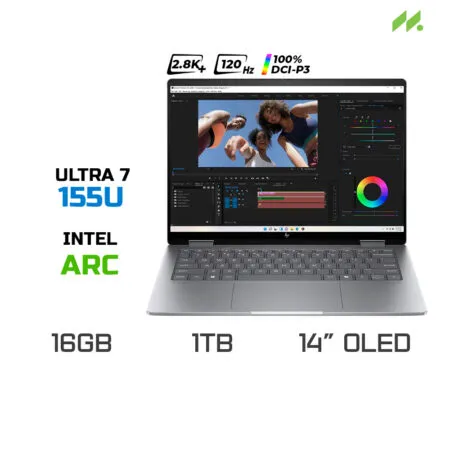 Laptop HP Envy x360 14-fc0088TU A19BYPA (Ultra 7 155U, Intel Graphics, RAM 16GB LPDDR5, SSD 1TB, 14 Inch OLED 2.8K Touchscreen)