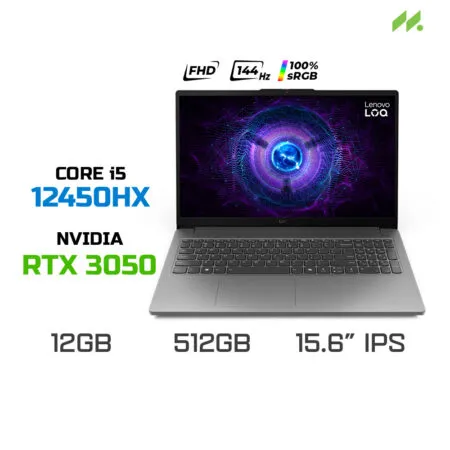 Laptop Lenovo Gaming LOQ Essential 15IAX9E 83LK0036VN (i5-12450HX, RTX 3050 6GB, RAM 12GB DDR5, SSD 512GB, 15.6 Inch FHD IPS 144Hz 100% sRGB, Win 11)