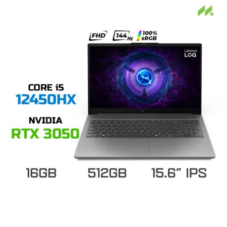 Laptop Lenovo Gaming LOQ Essential 15IAX9E 83LK0079VN (i5-12450HX, RTX 3050 6GB, RAM 16GB DDR5, SSD 512GB, 15.6 Inch FHD IPS 144Hz 100% sRGB, Win 11)