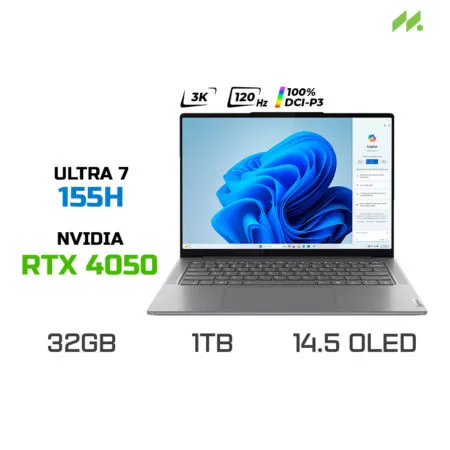 Laptop Lenovo Yoga Pro 7 14IMH9 83E2006MVN (Ultra 7 155H, RTX 4050 6GB, RAM 32GB LPDDR5X, SSD 1TB, 14.5 Inch OLED 3K 120Hz 100% DCI-P3, Win 11)