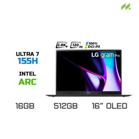 Laptop LG Gram 2024 Pro 16Z90SP-K.AH75A5 (Ultra 7 155H, Arc Graphics, RAM 16GB LPDDR5X, SSD 512GB, 16 Inch OLED 2.8K 120Hz 100% DCI-P3)