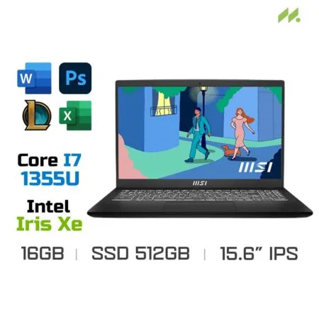 Laptop MSI Modern 15 B13M-297VN (i7-1355U, Iris Xe Graphics, Ram 16GB DDR4, SSD 512GB, 15.6 Inch IPS FHD)