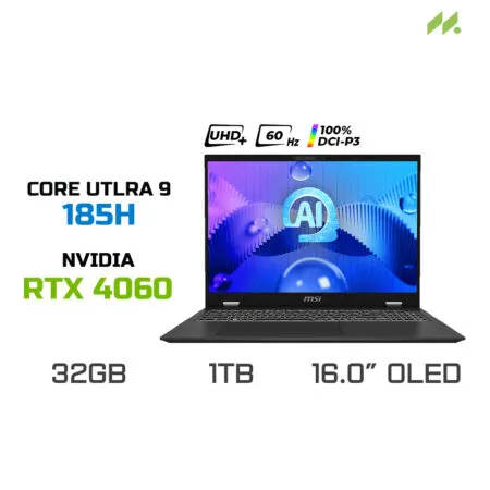 Laptop MSI Prestige 16 AI Studio B1VFG-082VN (Ultra 9 185H, RTX 4060 8GB, RAM 32GB LPDDR5, SSD 1TB, 16 Inch UHD+ OLED 60Hz)