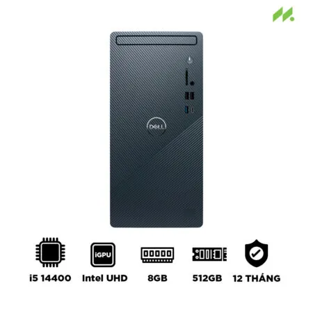 Máy bộ Dell Inspiron 3030 Tower T6FDR1 (i5-14400, UHD 730, Ram 8GB DDR5, SSD 512GB, Windows 11, USB Keyboard & Mouse)