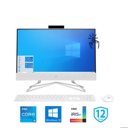 Máy tính All In One Touch HP 22-df1019d 21.5 Inch IPS 4B6D7PA (i5-1135G7, Iris Xe Graphics, Ram 4GB, 512GB SSD, Windows 10 64-bit, Wireless Keyboard & Mouse)
