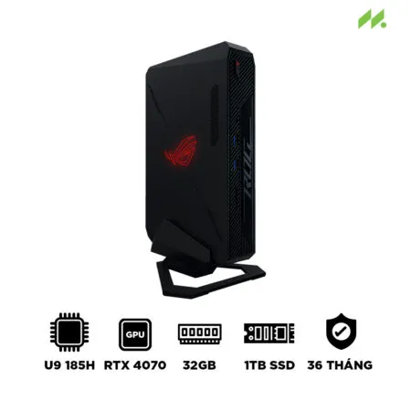 Máy tính Mini PC ASUS ROG NUC RNUC14SRKU9189A1I (Ultra 9 185H, RTX 4070 8GB, RAM 32GB DDR5, SSD 1TB, Win 11)