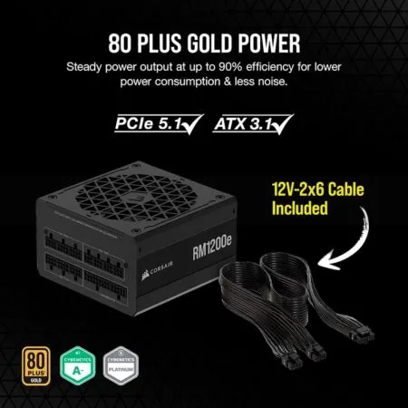 Nguon May Tinh Corsair Rm1200e 1200w Atx 3 1 80 Plus Gold Cp 9020258 Na 05