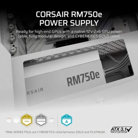 Nguon May Tinh Corsair Rm750e White Atx 3 1 Cybenetics Gold Cp 9020292 Na 02