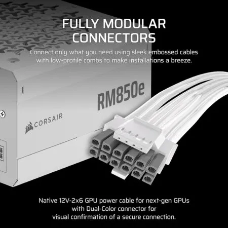 Nguon May Tinh Corsair Rm850e White Atx 3 1 Cybenetics Gold Cp 9020293 Na 03