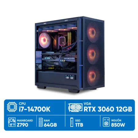 PC Đồ Họa i7-3060 ( i7-14700K, RTX 3060 12GB, Ram 64GB DDR5, SSD 1TB, 850W )