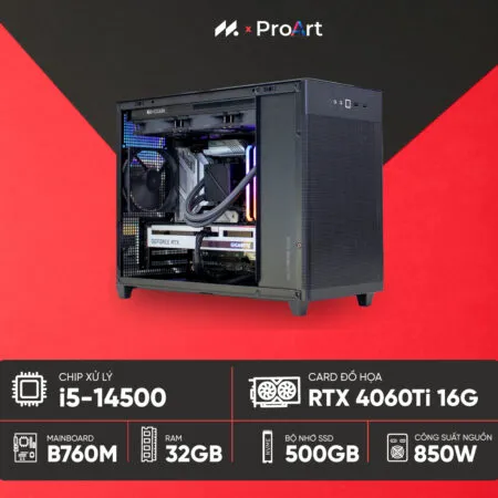PC ASUS ProArt (i5-14500, RTX 4060 Ti 16GB, Ram 32GB, SSD 500GB, 850W)