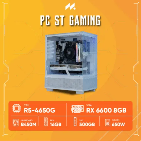 PC ST Gaming R5-6600 WHITE ( R5-4650G, RX 6600 8GB, RAM 16GB, SSD 500GB, 650W, WIN11 )