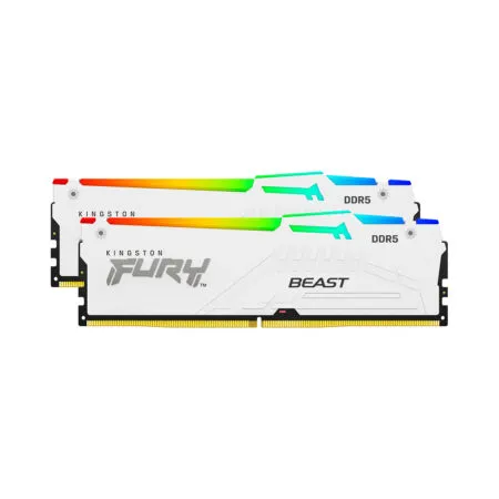 RAM PC Kingston Fury Beast White RGB 64GB 6000MHz DDR5 (2x32GB) KF560C30BWAK2-64