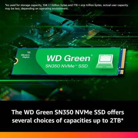Ssd Western Digital Green Sn350 500gb Pcie Gen3 X4 Nvme M 2 Wds500g2g0c 02