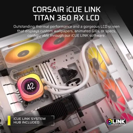 Tan Nhiet Nuoc Aio Corsair Icue Link Titan 360 Rx Rgb Lcd White Cw 9061026 Ww 03