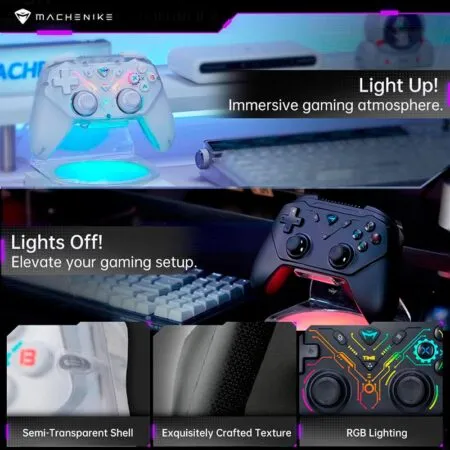 Tay Cam Choi Game Khong Day Machenike G3s Dual Mode Black White 09