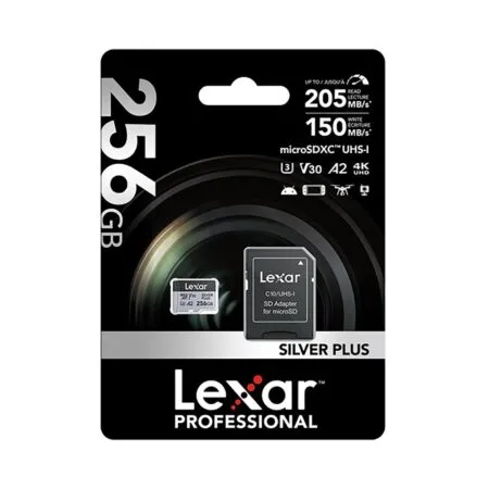 The Nho Microsdxc Lexar Professional Silver Plus Uhs I U3 256gb 205mb S Lmssipl256g Bnang 10