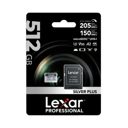 The Nho Microsdxc Lexar Professional Silver Plus Uhs I U3 512gb 205mb S Lmssipl512g Bnang 07 10