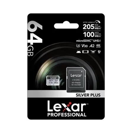 The Nho Microsdxc Lexar Professional Silver Plus Uhs I U3 64gb 205mb S Lmssipl064g Bnang 10