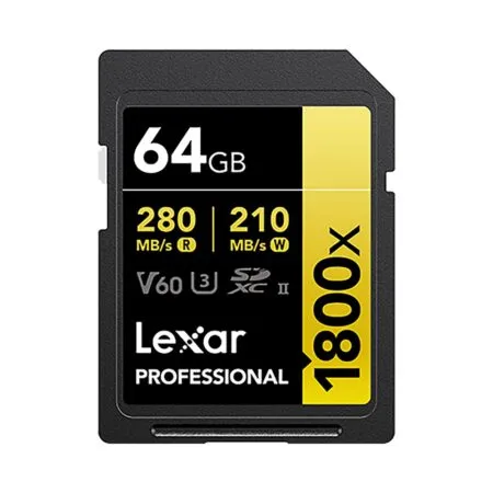 Thẻ nhớ SDXC Lexar Professional 1800x UHS-II U3 64GB 280MB/s GOLD Series LSD1800064G-BNNNG
