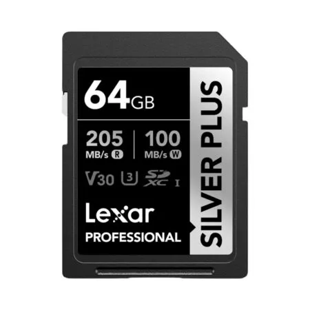 Thẻ nhớ SDXC Lexar Professional Silver Plus UHS-I U3 64GB 205MB/s LSDSIPL064G-BNNNG