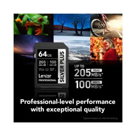 The Nho Sdxc Lexar Professional Silver Plus Uhs I U3 64gb 205mb S Lsdsipl064g Bnnng 03