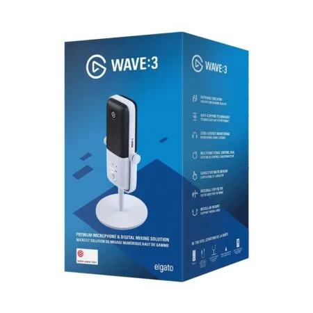 Thiet Bi Stream Elgato Gaming Microphone Wave3 White 10mab9911 2 1
