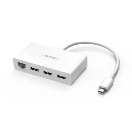 Bộ chia USB Ugreen 40382 chuyển đổi USB Type-C ra USB 3.0 - Lan Gigabit