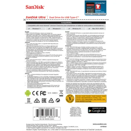 Usb 3 1 Sandisk Ultra Dual Drive Go Type C Green Ddc3 64gb Otg Sdddc3 064g G46g 4 1