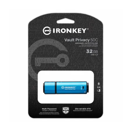Usb 3 2 Gen 1 Kingston Ironkey Vault Privacy 50 Type C 32gb Ikvp50c32gb 3