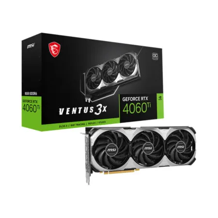 VGA MSI GeForce RTX 4060 Ti VENTUS 3X 8G OC GDDR6 RTX-4060-Ti-VENTUS-3X-8G-OC